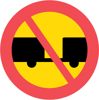 Förbud mot trafik med motordrivet fordon med tillkopplad släpvagn